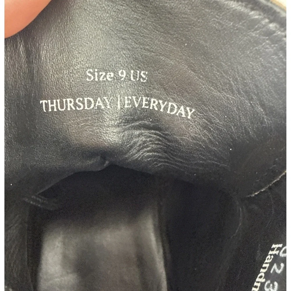 Thursday Everyday Captain Boots Men 9 Brown Leather Cap Toe Lace Up Ankle